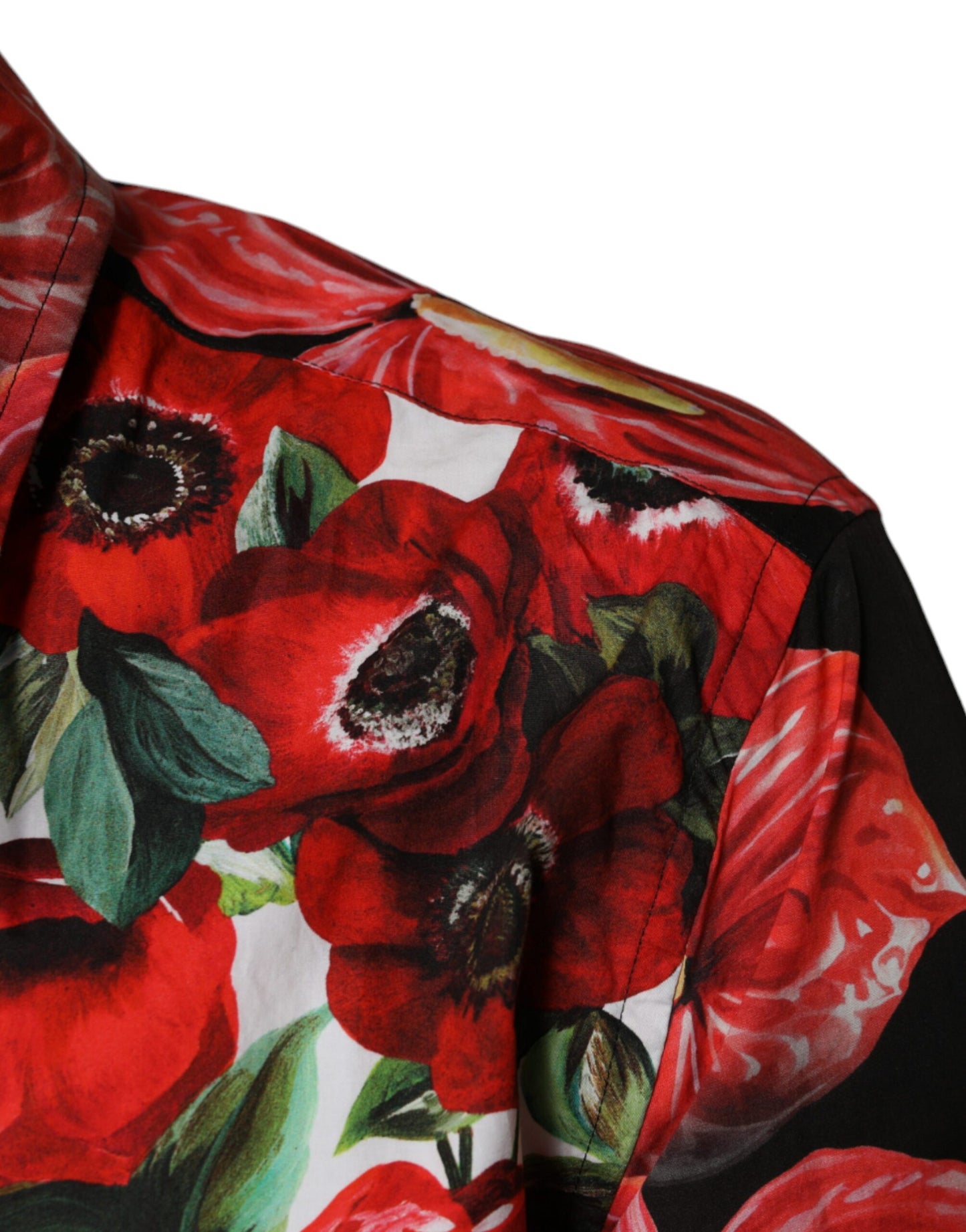 Mehrfarbiges Anemonen-Freizeithemd mit Button-Down-Kragen
