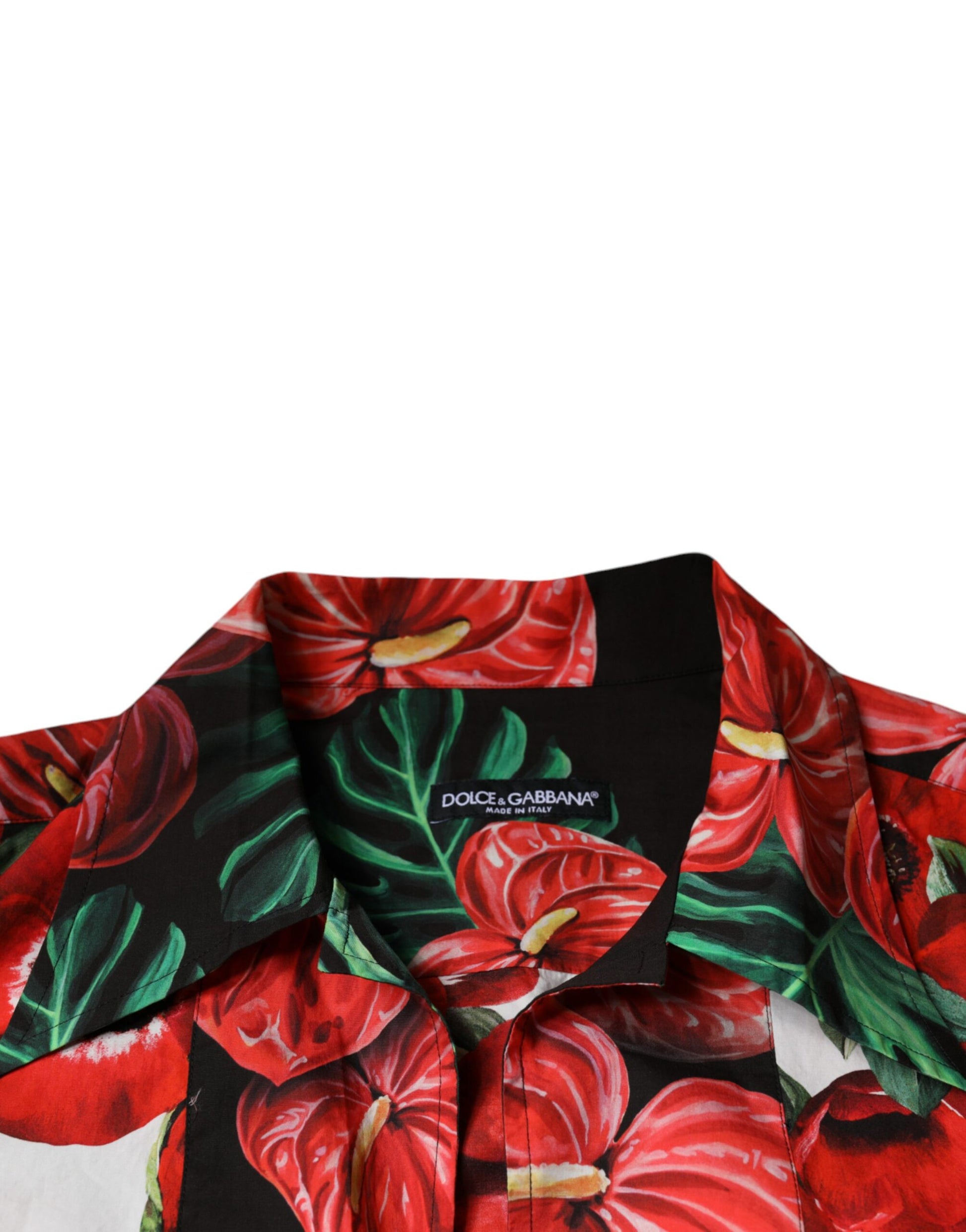 Mehrfarbiges Anemonen-Freizeithemd mit Button-Down-Kragen
