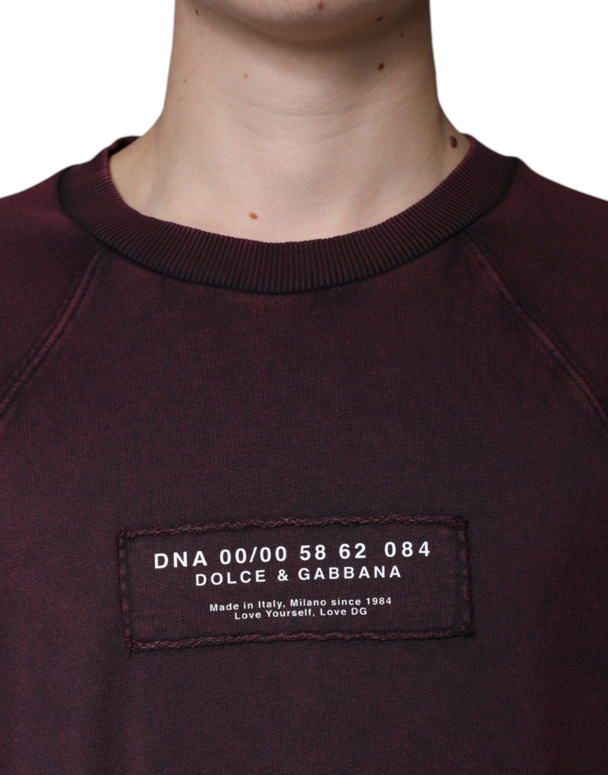 Kastanienbraunes Sweatshirt mit Rundhalsausschnitt und Logo für Herren