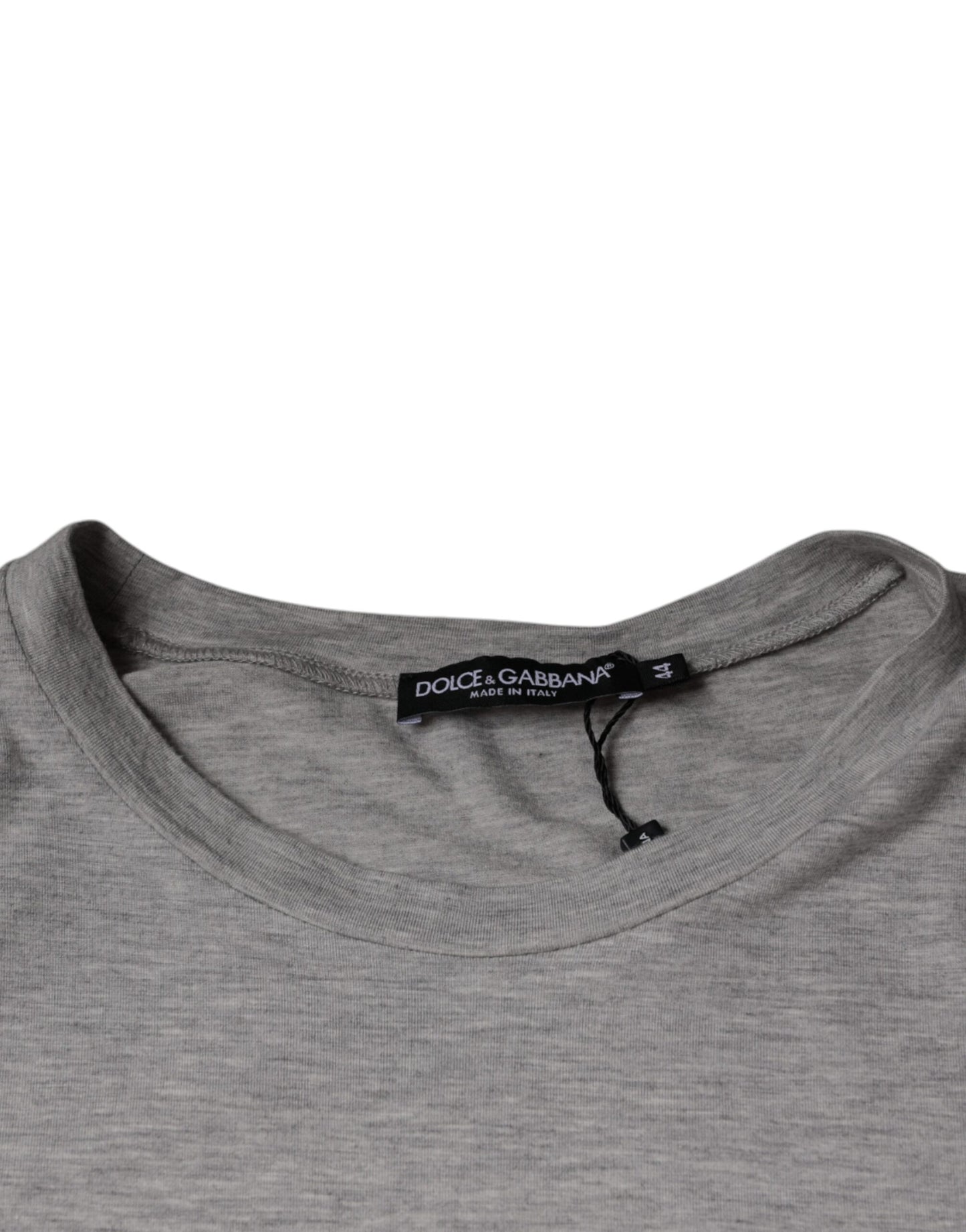 Graues T-Shirt mit Rundhalsausschnitt und kurzen Ärmeln und Logo-Print