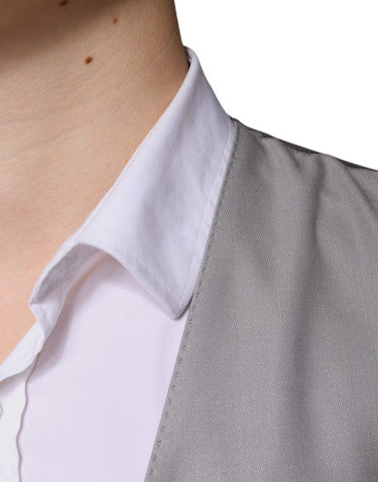 Hellgraue Weste aus Wolle für formelle Anlässe