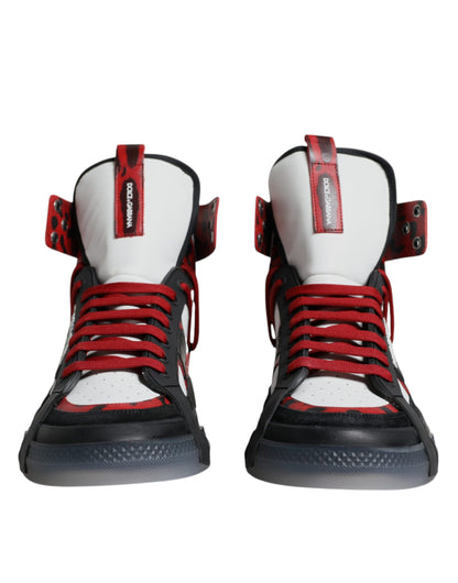 Mehrfarbige High-Top-Sneakers aus Leder