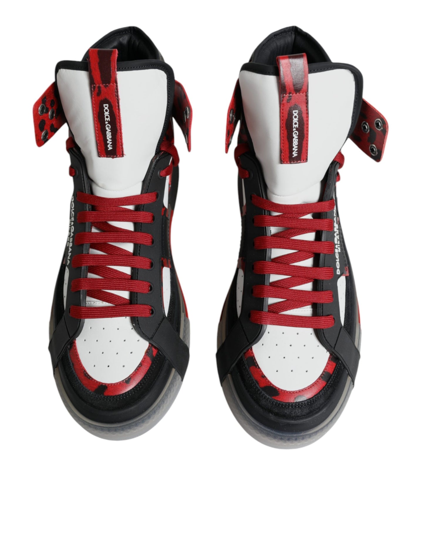 Mehrfarbige High-Top-Sneakers aus Leder