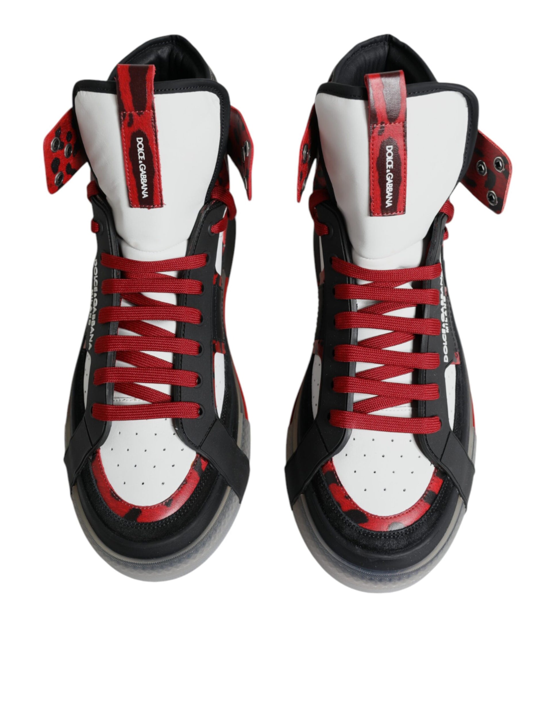 Mehrfarbige High-Top-Sneakers aus Leder