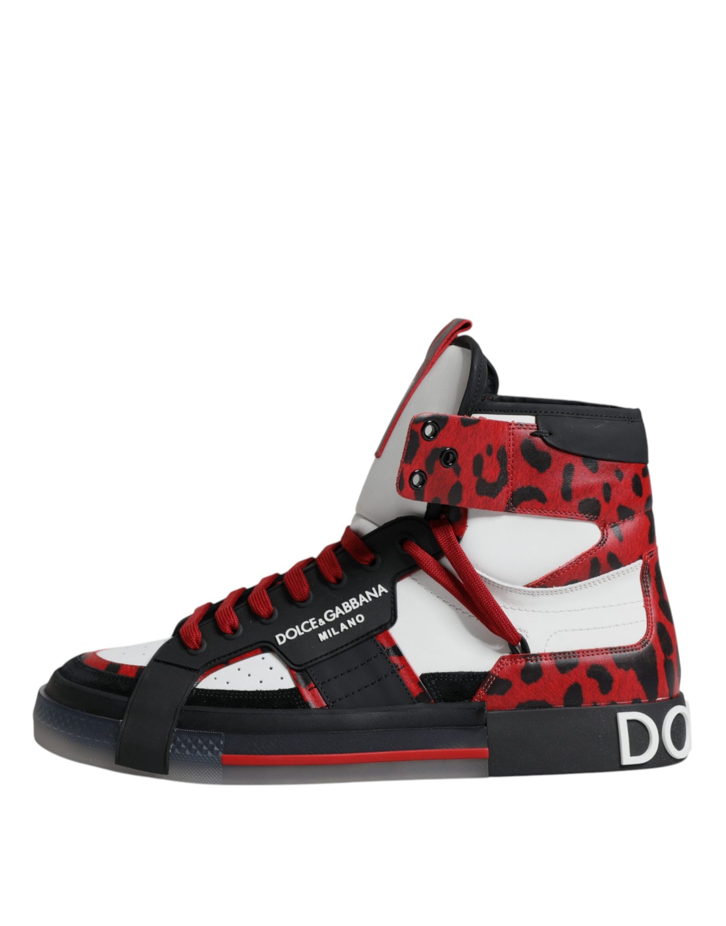 Mehrfarbige High-Top-Sneakers aus Leder