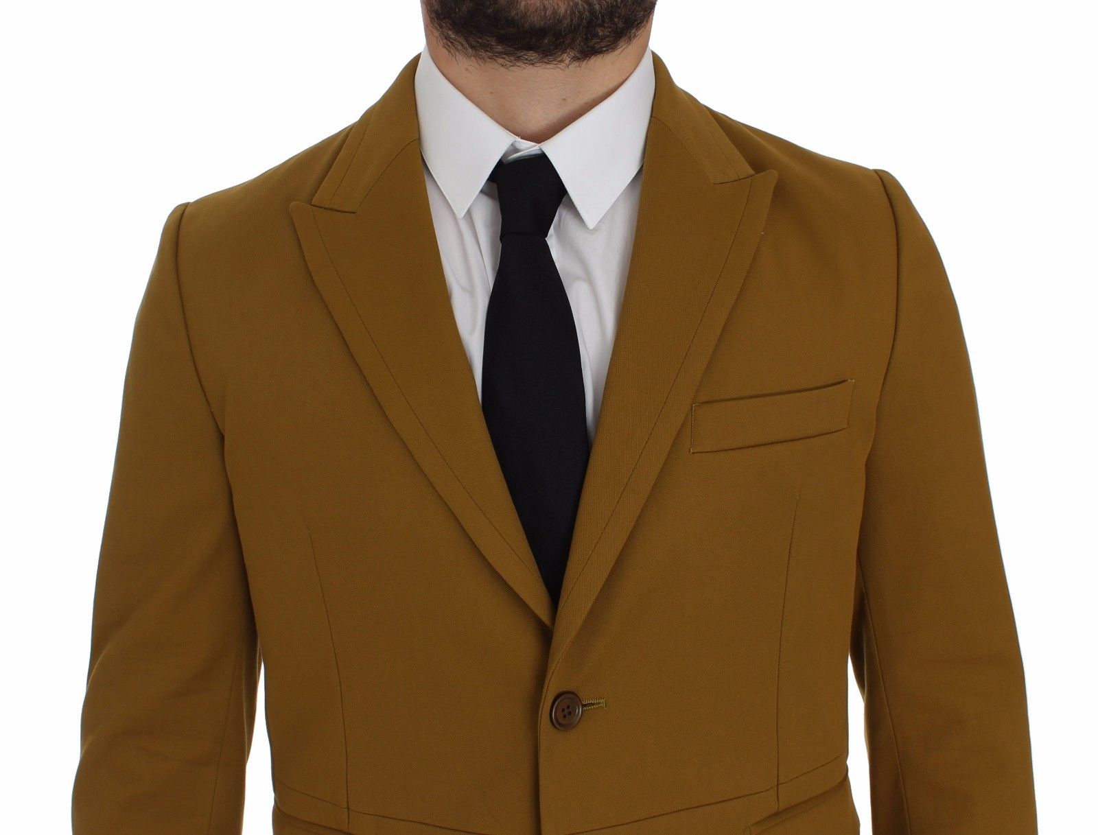 Eleganter, gelber Freizeitblazer aus Baumwollmischung