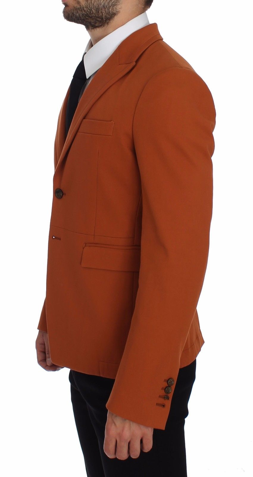 Eleganter, orangefarbener, lässiger Blazer aus Baumwollmischung