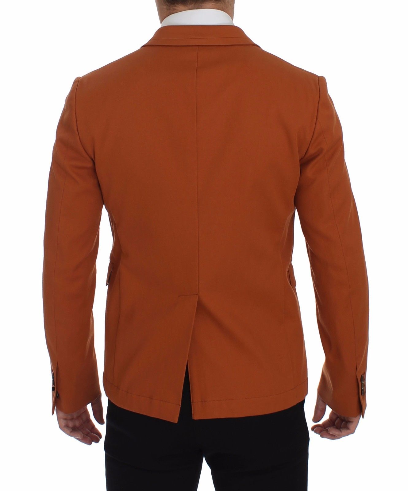 Eleganter, orangefarbener, lässiger Blazer aus Baumwollmischung