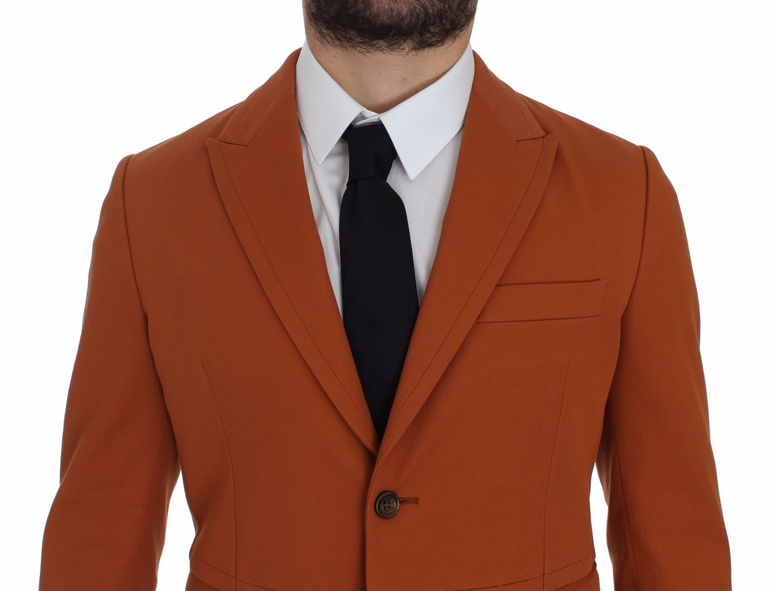 Eleganter, orangefarbener, lässiger Blazer aus Baumwollmischung