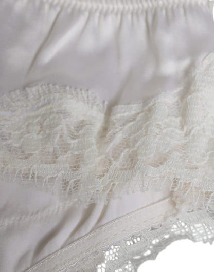 Weiße Balconette-BH-Unterwäsche aus Stretch-Seide