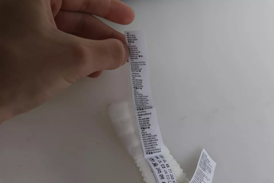 Weiße Balconette-BH-Unterwäsche aus Stretch-Seide