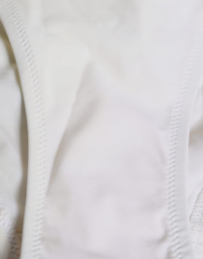 Weißer Nylon-Bikini mit Unterteil, Strandmode