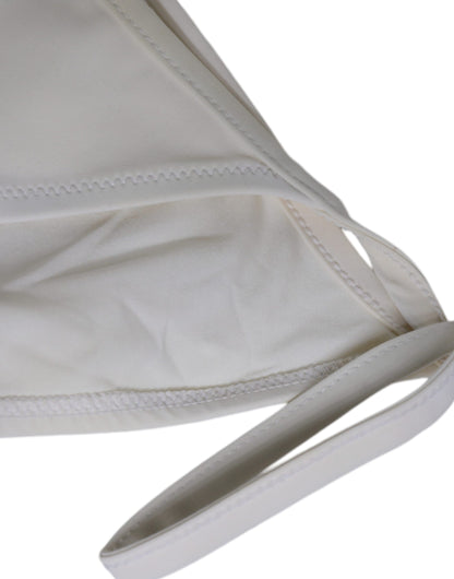 Weißer Nylon-Bikini mit Unterteil, Strandmode