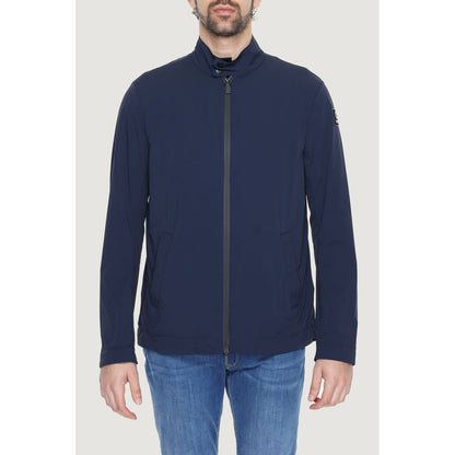 Blaue Nylonjacke