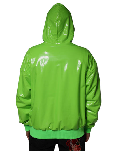 Grüner Polyester-Kapuzenpullover für Herren