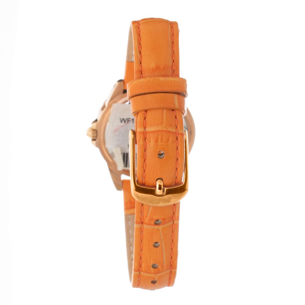 orangefarbene Lederuhr