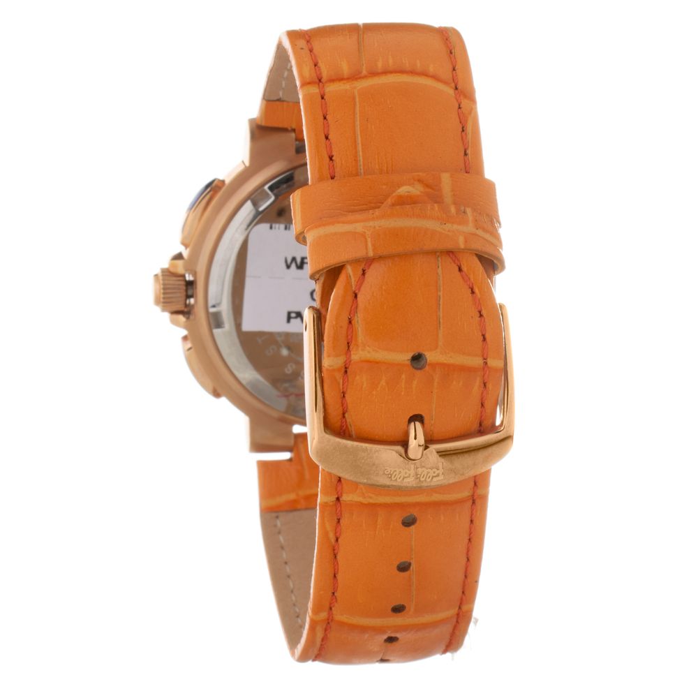 orangefarbene Lederuhr
