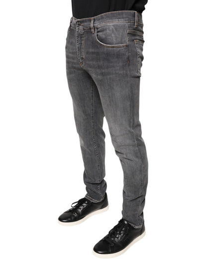 Dunkelgraue Skinny-Jeans aus Baumwollstretch