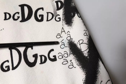 Weiße Jogginghose aus bedruckter Baumwolle