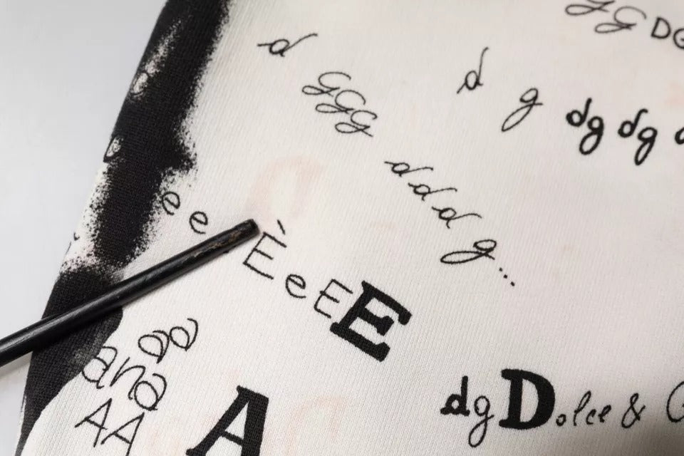 Weiße Jogginghose aus bedruckter Baumwolle