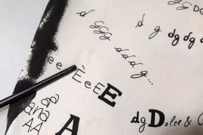 Weiße Jogginghose aus bedruckter Baumwolle