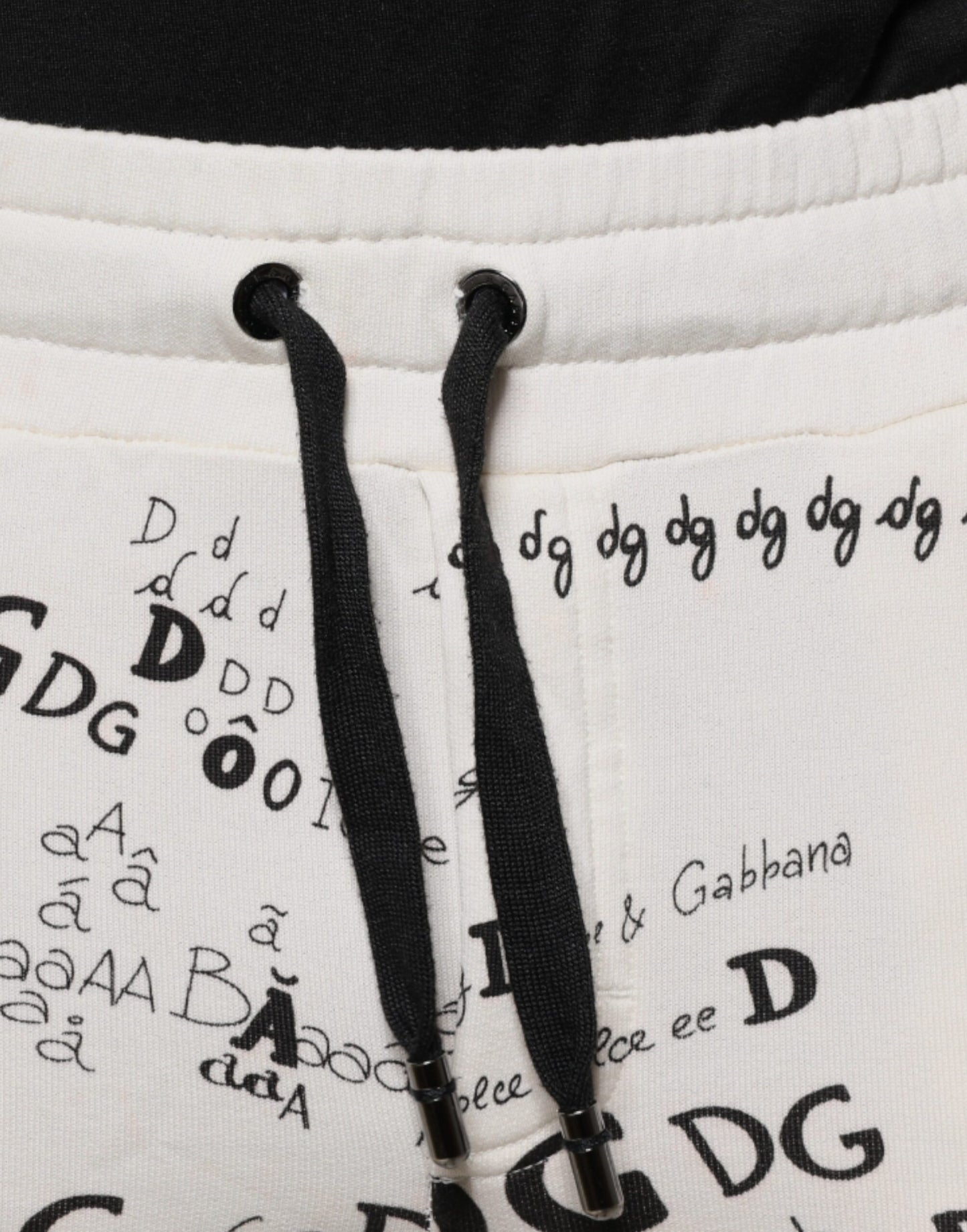 Weiße Jogginghose aus bedruckter Baumwolle