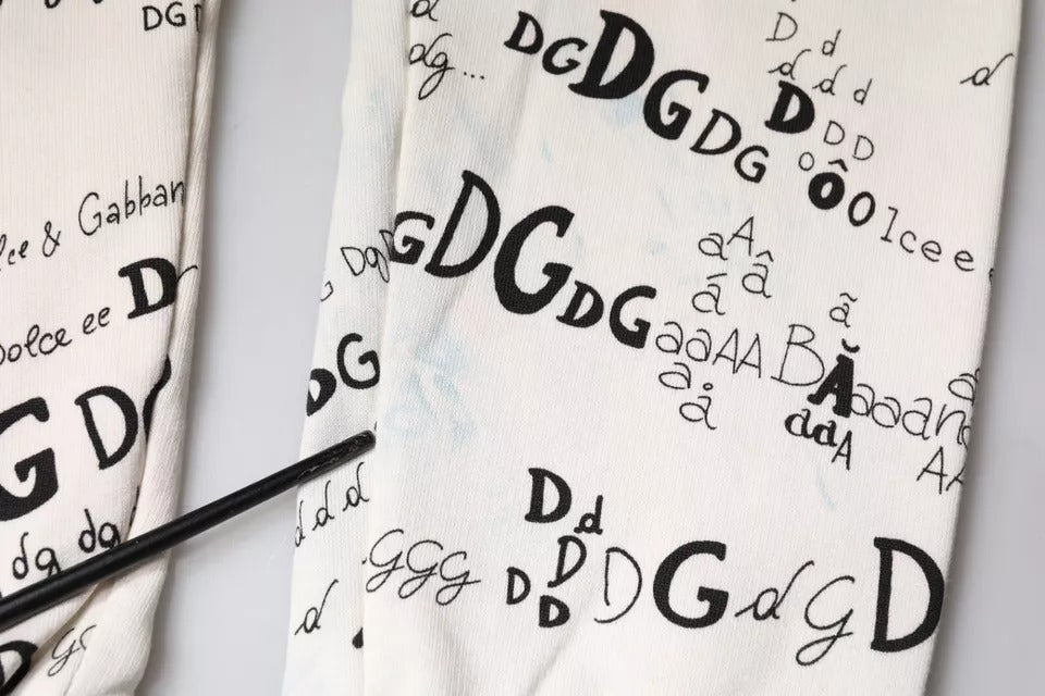 Weiße Jogginghose aus bedruckter Baumwolle