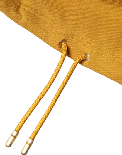 Senfgelber DG-Sweatshirtpullover mit Kapuze für Herren