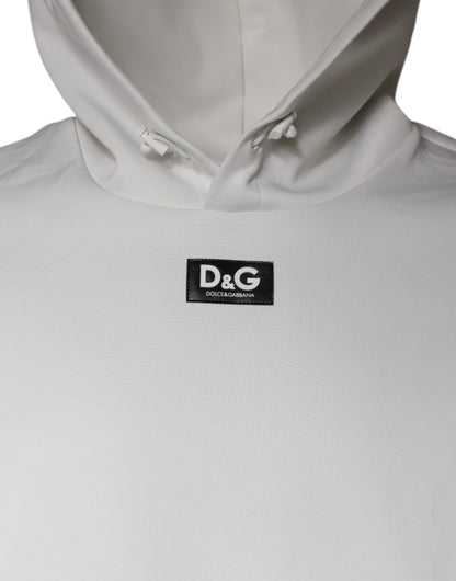 Weißes D&amp;G-Logo-Sweatshirt für Herren mit Kapuze
