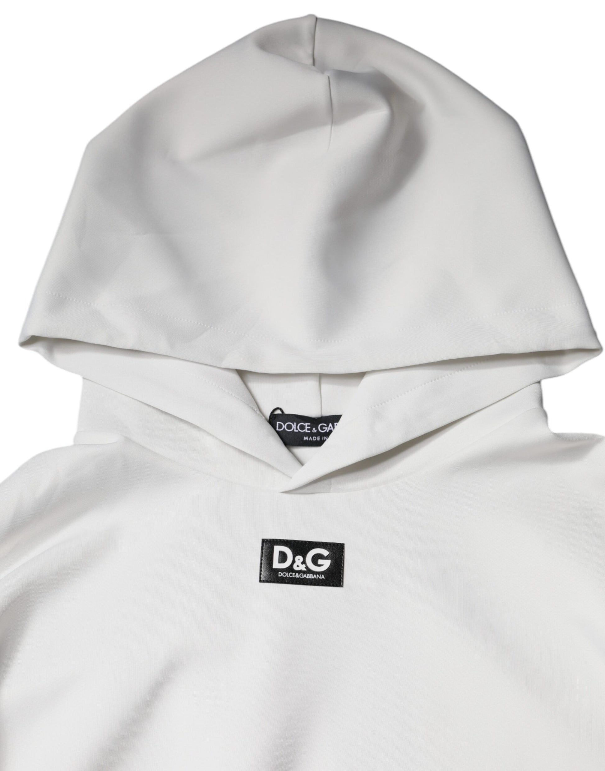 Weißes D&amp;G-Logo-Sweatshirt für Herren mit Kapuze