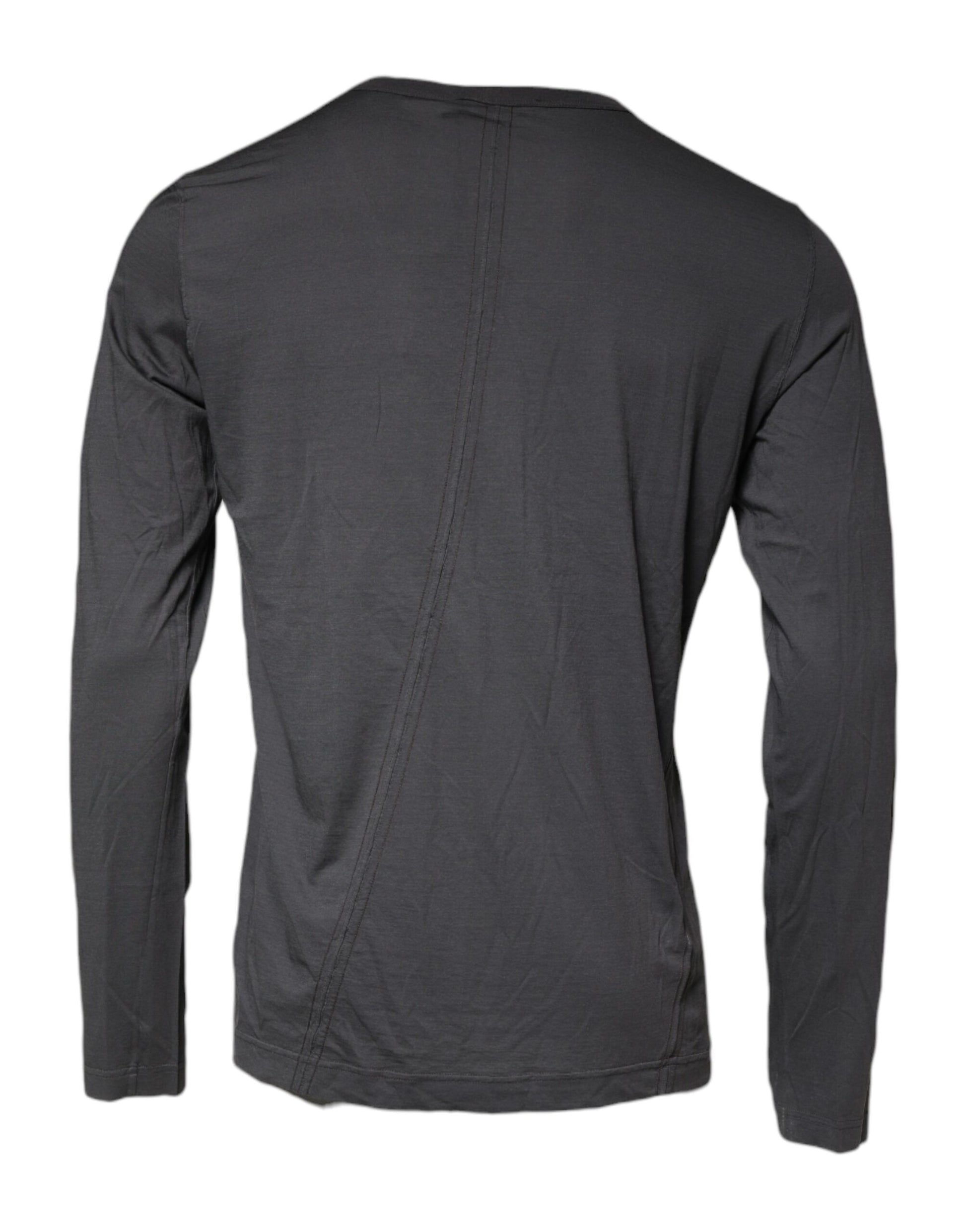 Grauer Pullover mit Kronen-Bienenstickerei