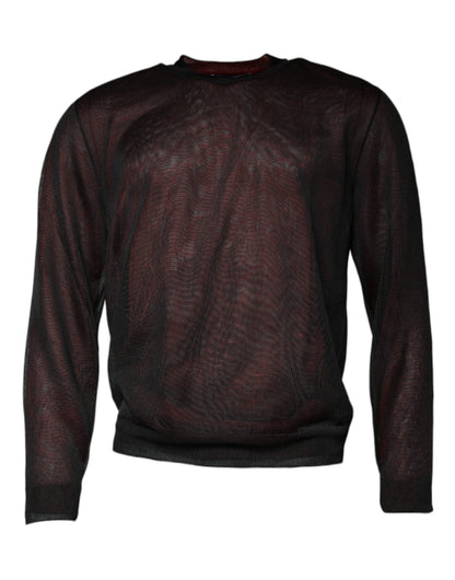 Kastanienbrauner Pullover aus Polyester mit Rundhalsausschnitt