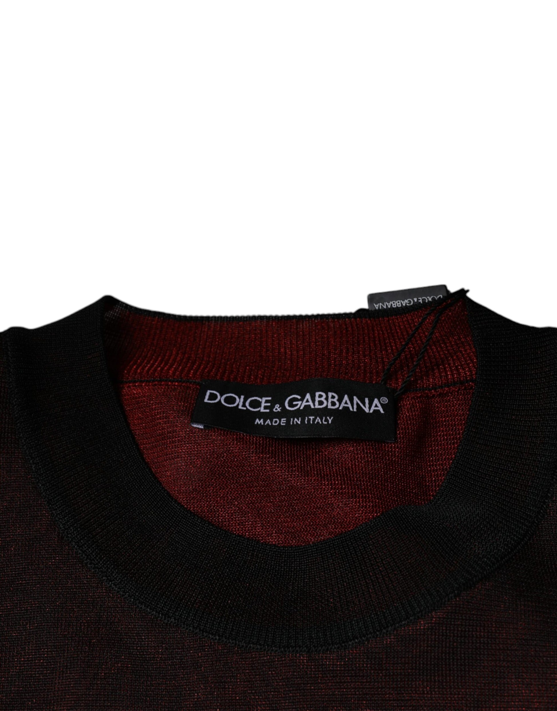 Kastanienbrauner Pullover aus Polyester mit Rundhalsausschnitt