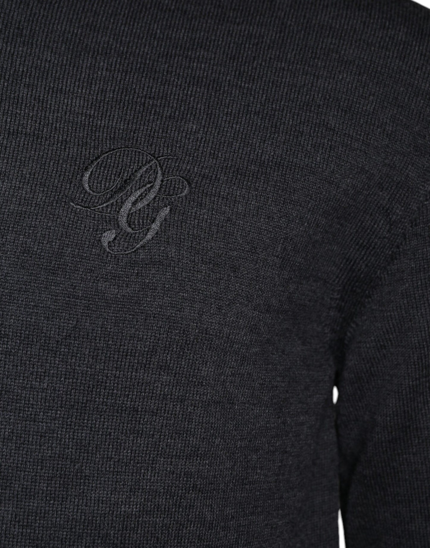 Pullover mit Rundhalsausschnitt aus Wolle in Dunkelgrau