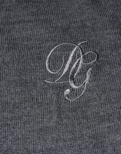 Pullover mit Rundhalsausschnitt aus Wolle in Dunkelgrau