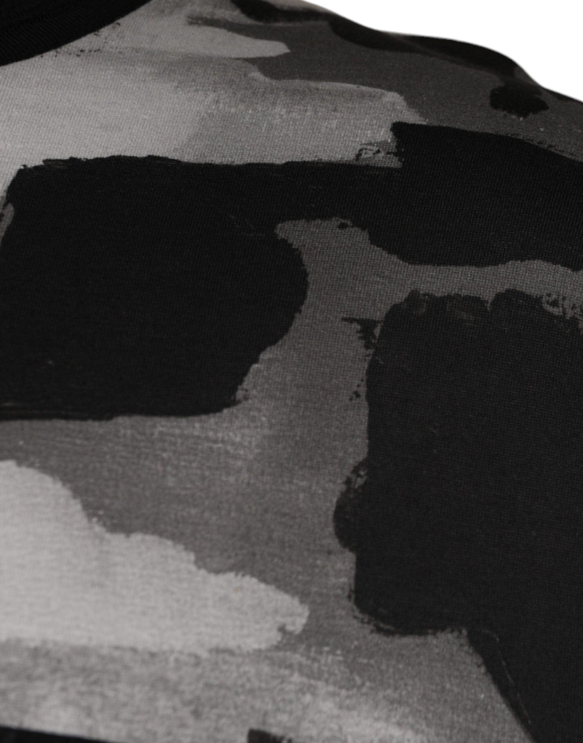 Mehrfarbiges Rundhals-T-Shirt aus Baumwolle mit Camouflage-Muster