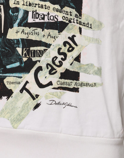 Weißer Caesar-Kapuzenpullover aus Baumwolle