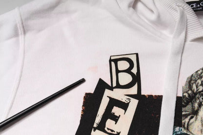 Weißer Caesar-Kapuzenpullover aus Baumwolle