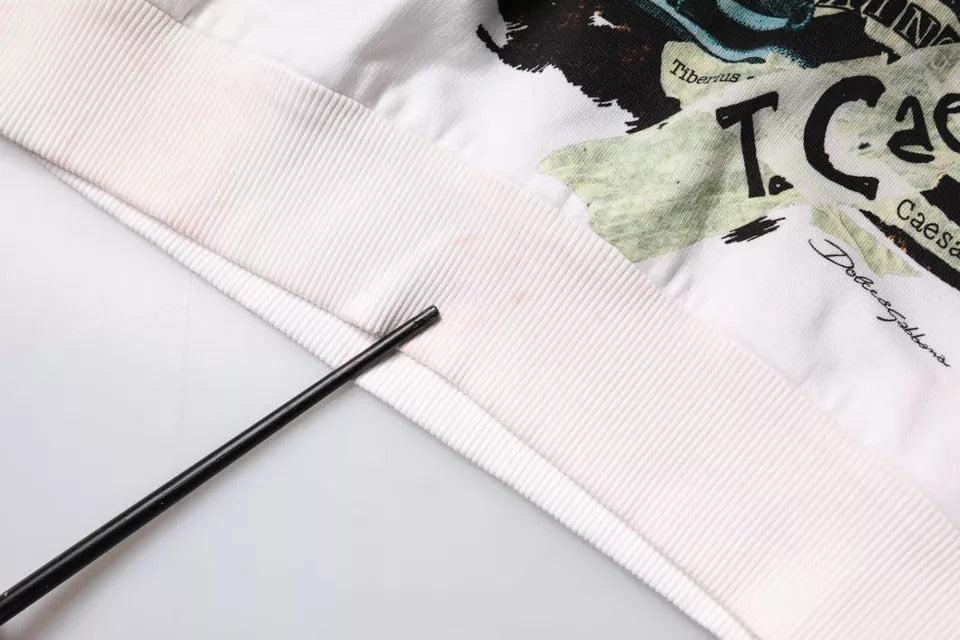 Weißer Caesar-Kapuzenpullover aus Baumwolle