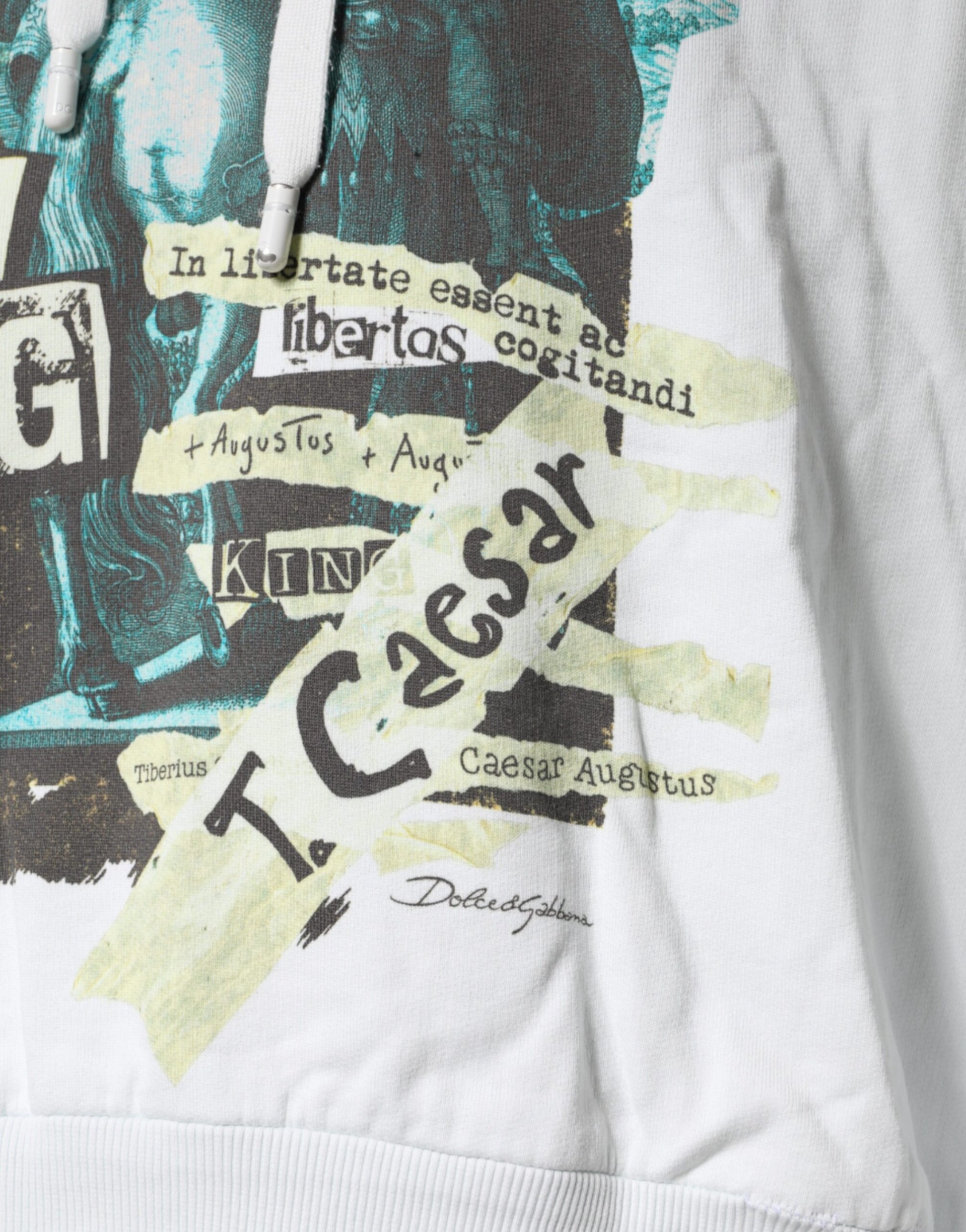 Weißer Caesar-Kapuzenpullover aus Baumwolle