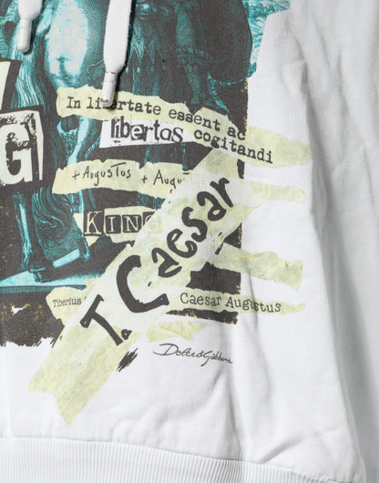 Weißer Caesar-Kapuzenpullover aus Baumwolle