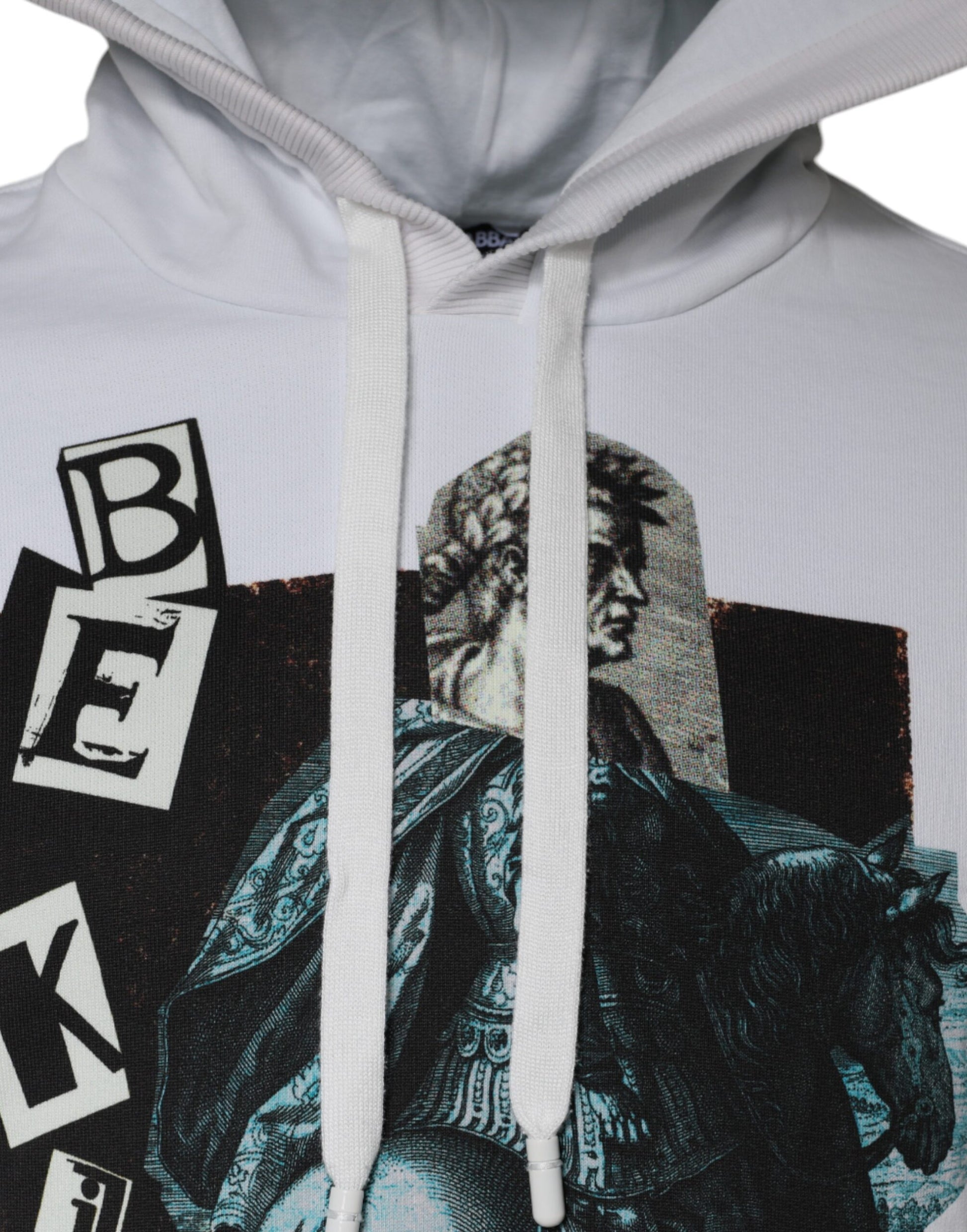 Weißer Caesar-Kapuzenpullover aus Baumwolle