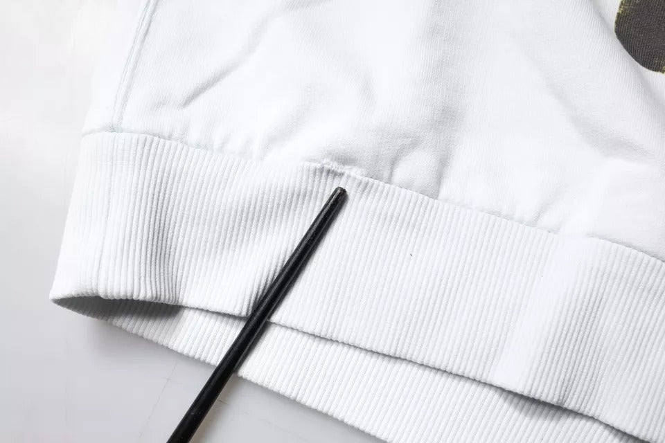 Weißer Caesar-Kapuzenpullover aus Baumwolle