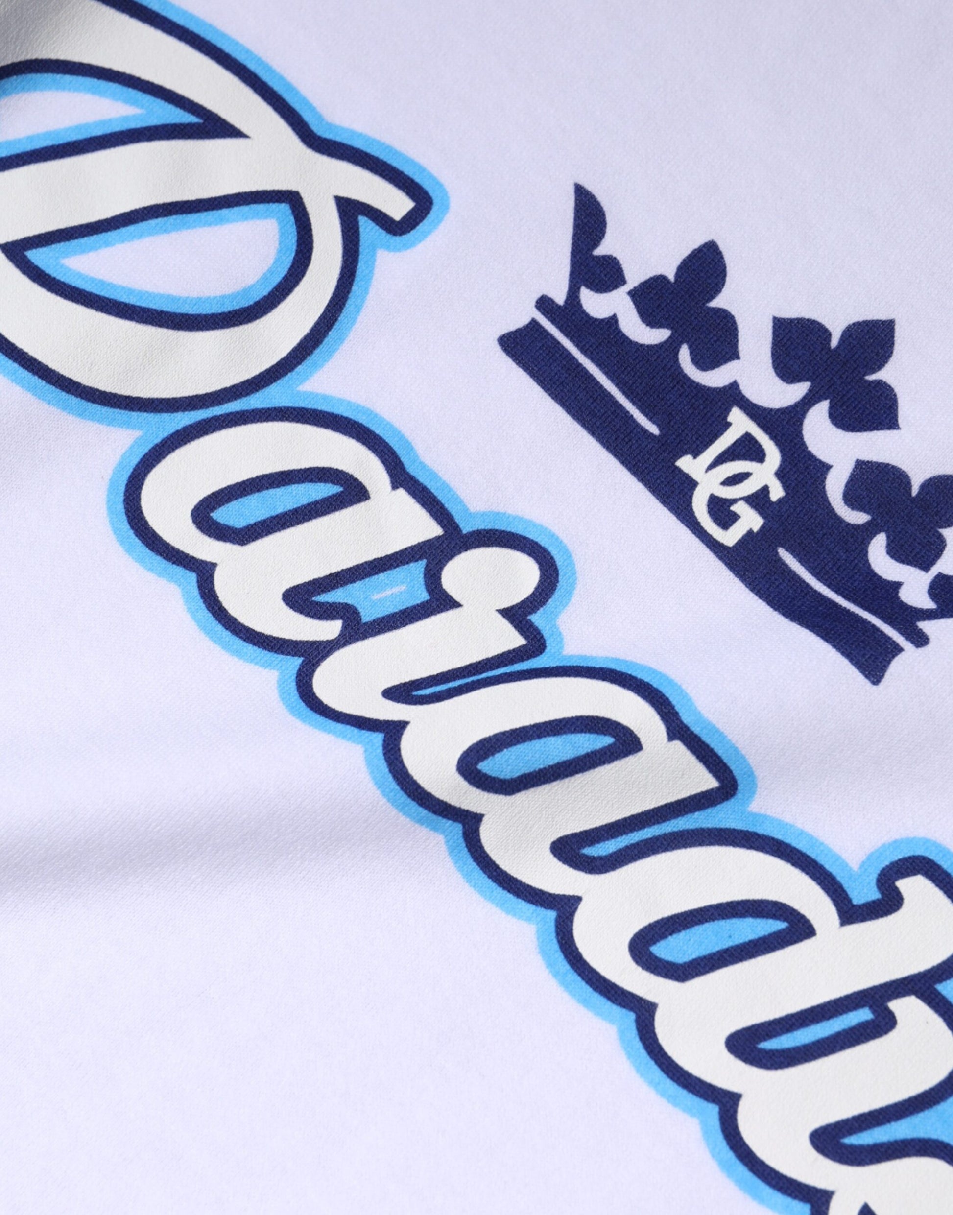 Weißes Paradiso Baumwoll-T-Shirt mit kurzen Ärmeln