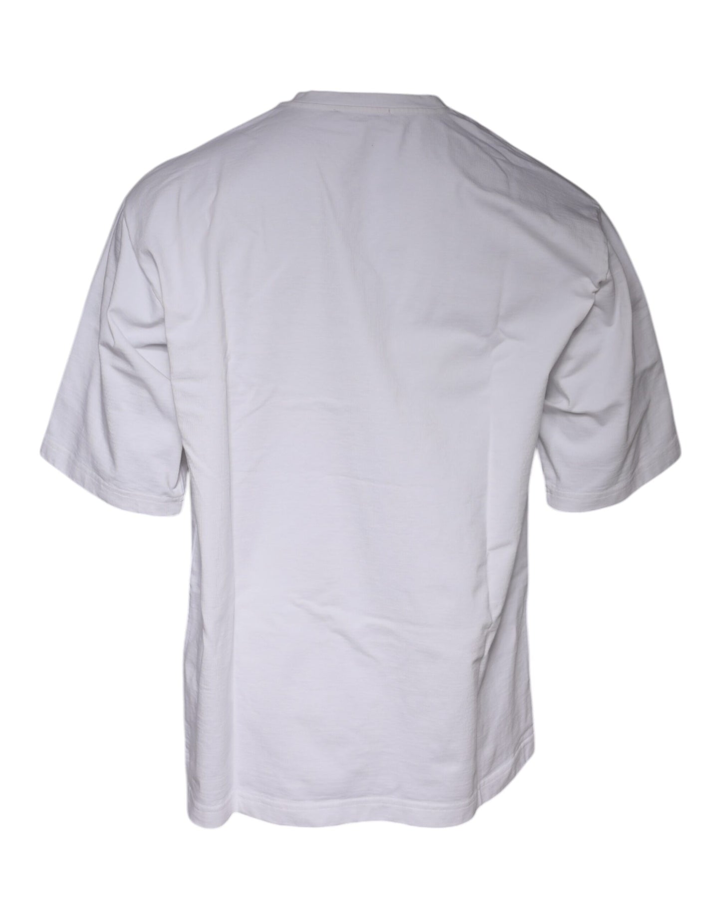 Weißes Baumwoll-T-Shirt mit Rundhalsausschnitt und Logo-Print