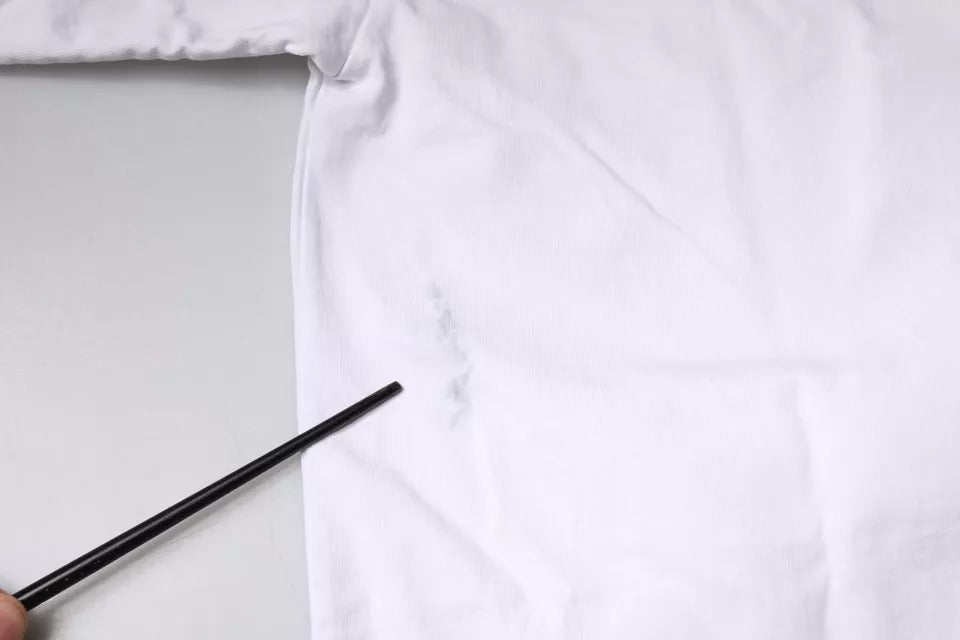 Weißes Baumwoll-T-Shirt mit Rundhalsausschnitt und Logo-Print