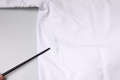 Weißes Baumwoll-T-Shirt mit Rundhalsausschnitt und Logo-Print