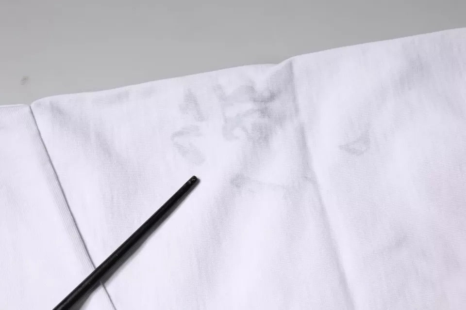 Weißes Baumwoll-T-Shirt mit Rundhalsausschnitt und Logo-Print