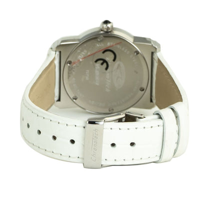 Weiße Lederuhr