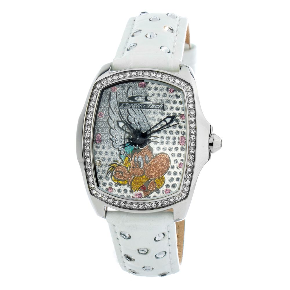 Weiße Lederuhr